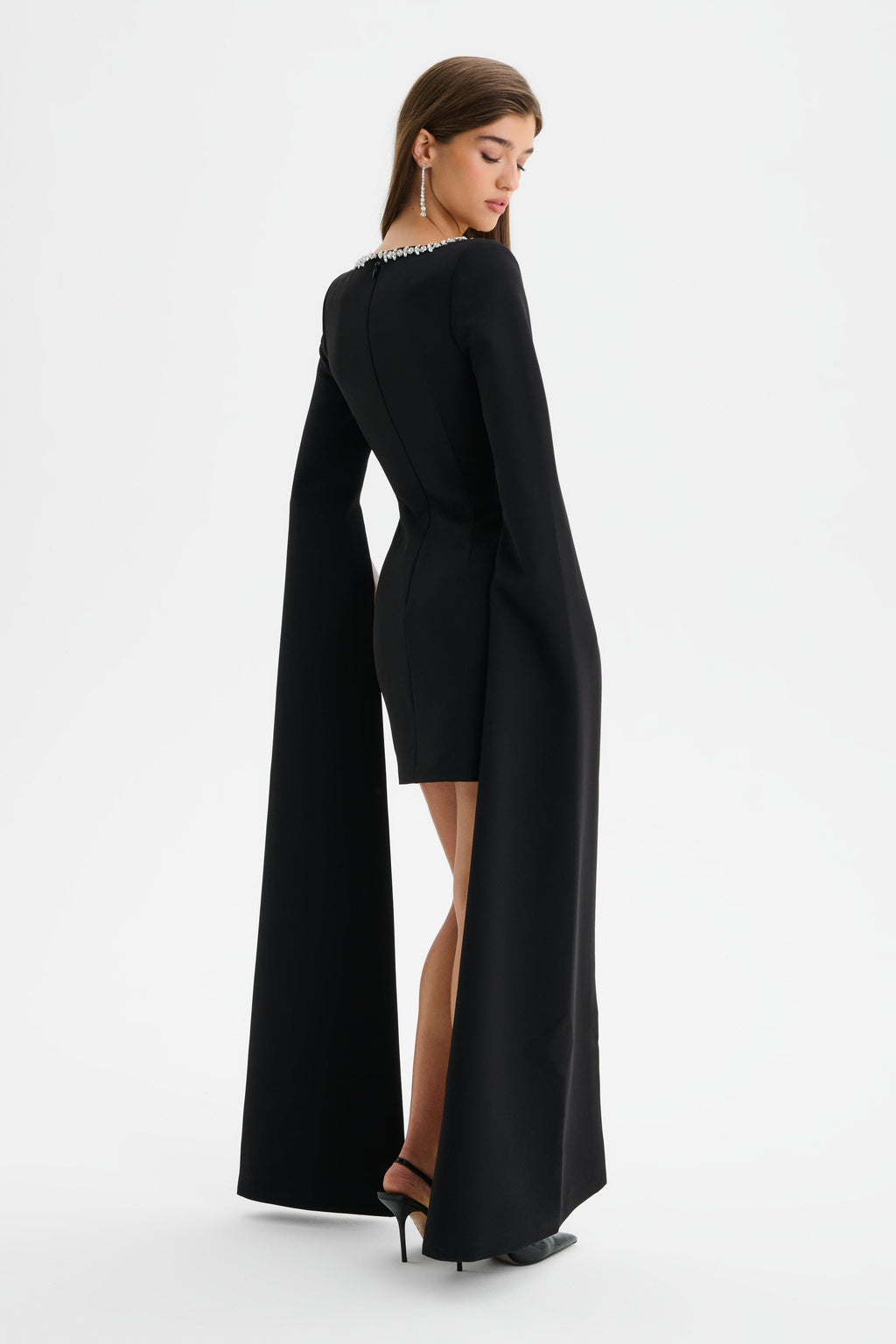 TILLY Embellished Mini Dress in Black Position 6
