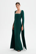 GRACE Embellished Maxi Dress in Emerald Position 1
