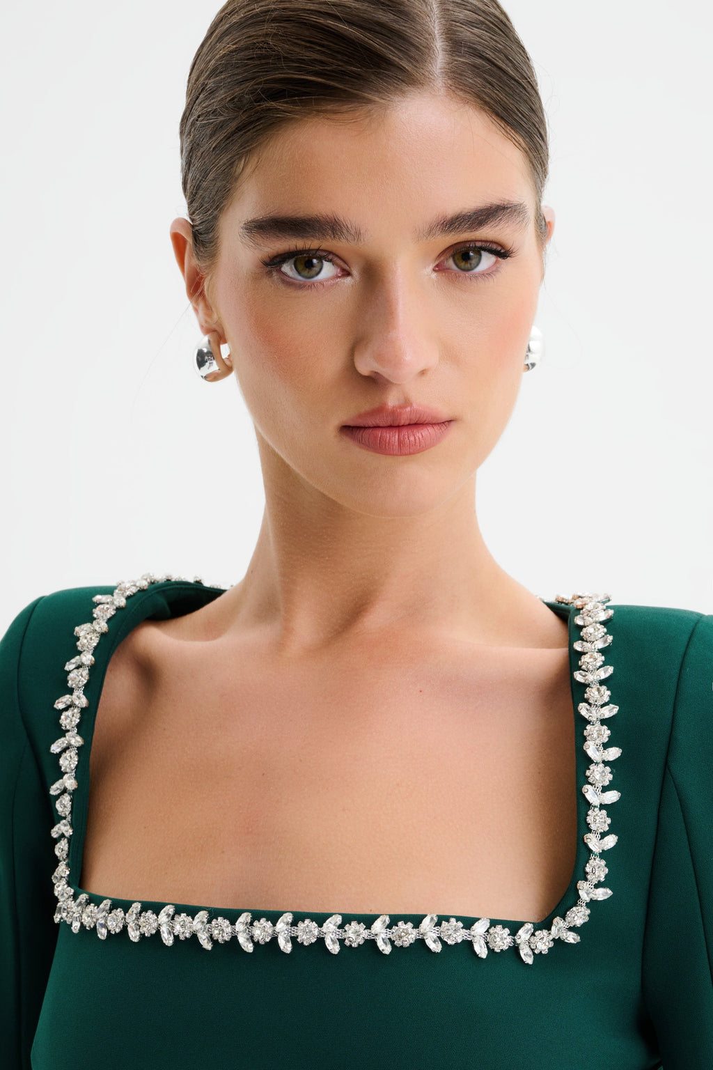 GRACE Embellished Maxi Dress in Emerald Position 5
