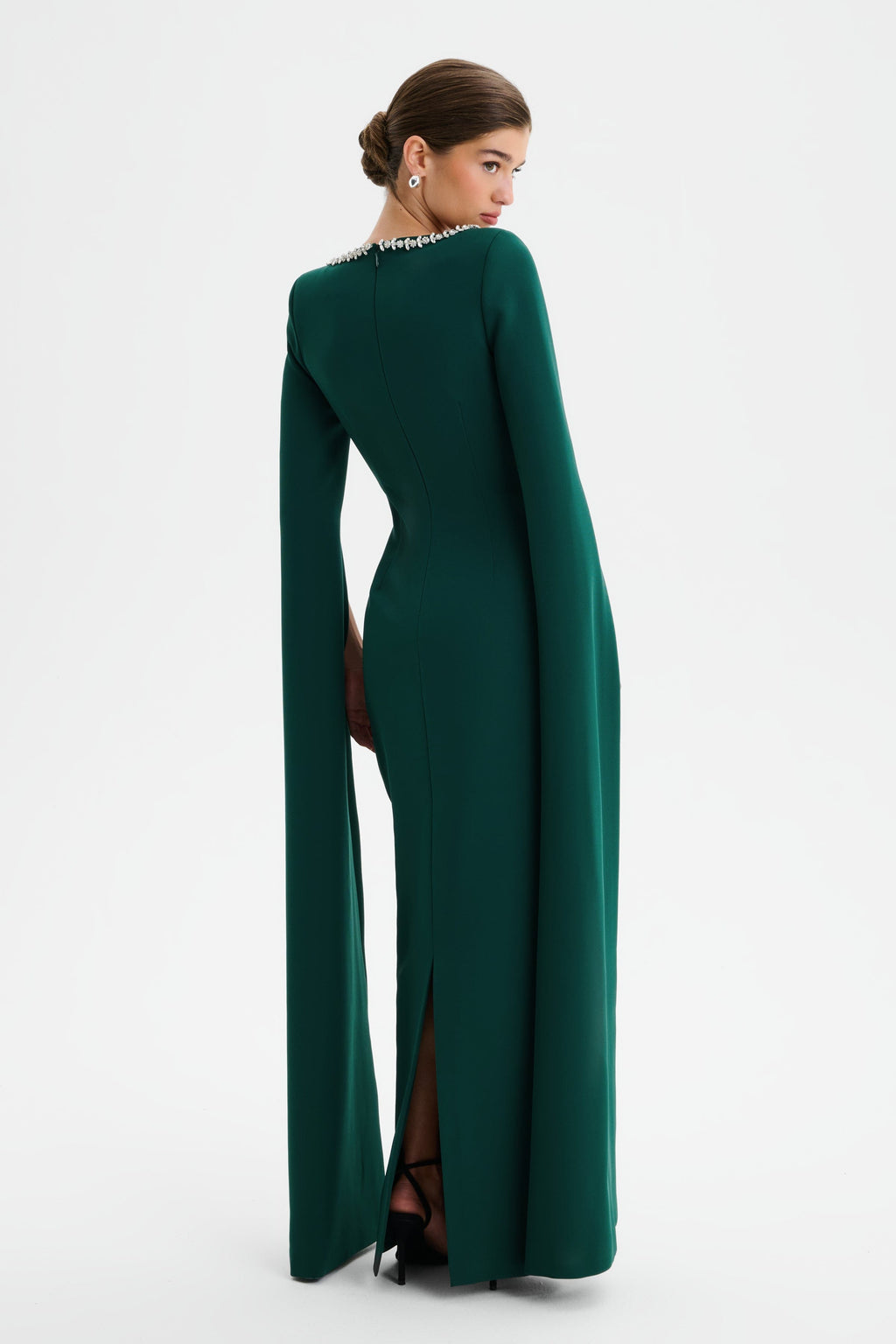 GRACE Embellished Maxi Dress in Emerald Position 6