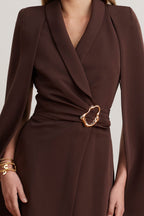 ALEXANDRA Cape Mini Dress in Brown Position 2