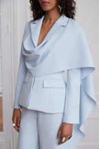 EMBER Cape Blazer in Light Blue Position 2
