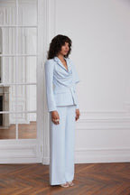 ELODIE Wide Leg Pants In Powder Blue Position 4