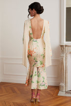 BROOKE Cowl Neck Midi Dress in Floral Print Position 6