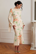 BROOKE Cowl Neck Midi Dress in Floral Print Position 1