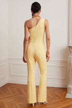 HALLIE Asymmetric Jumpsuit in Yellow Position 3