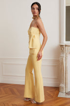 HALLIE Asymmetric Jumpsuit in Yellow Position 4