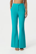 ALEXA Tailored Fit And Flare Pants In Teal Blue Position 3