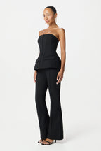AMY Bandeau Flared Jumpsuit in Black Position 3