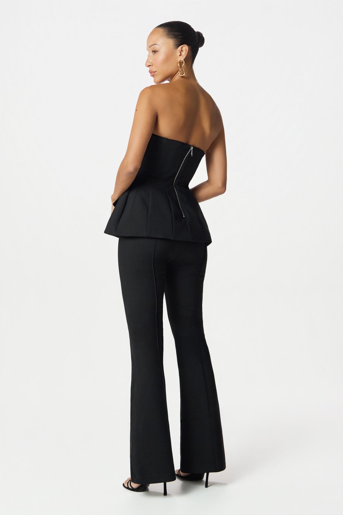 AMY Bandeau Flared Jumpsuit in Black Position 5