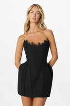 ANASTASIA Bandeau Mini Dress in Black Position 4