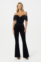 ANTONIA Velvet Jumpsuit in Black Position 1