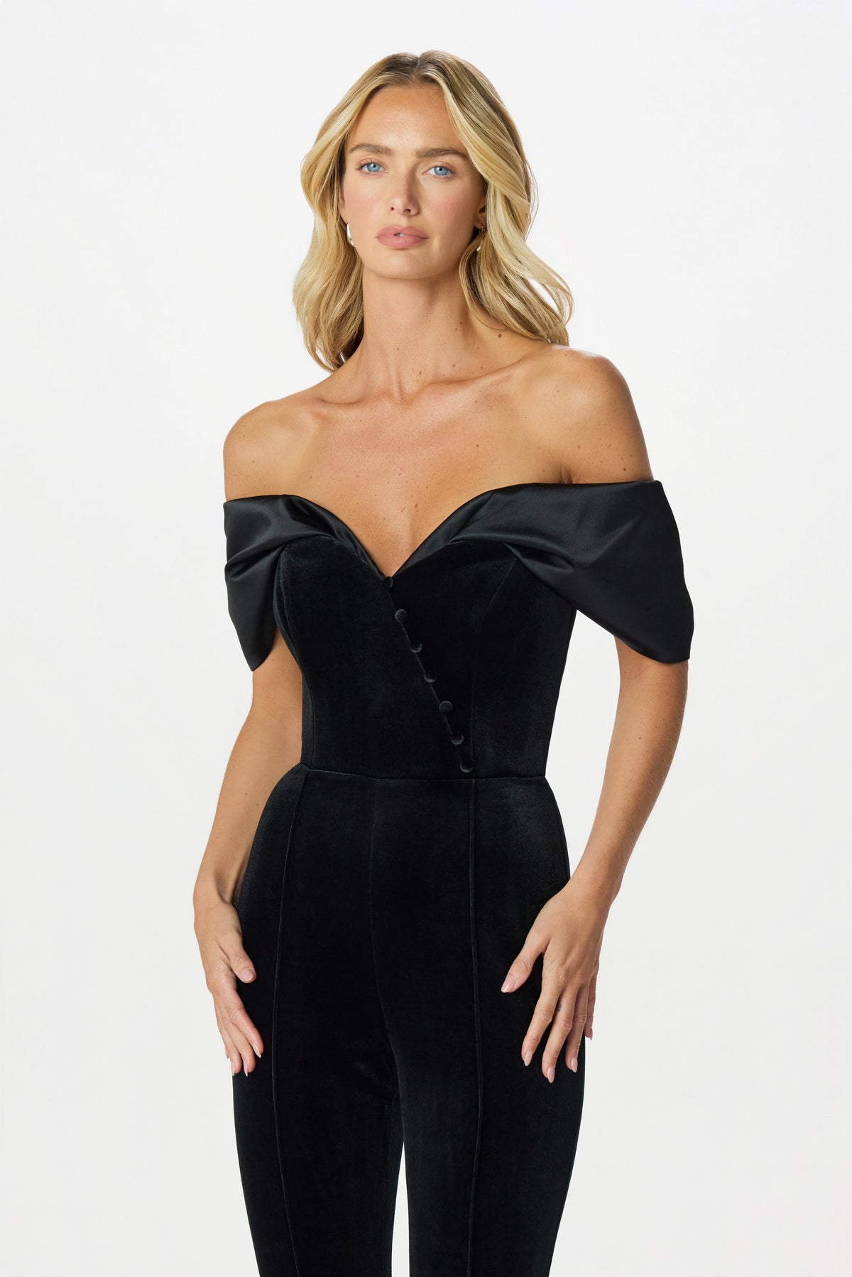 ANTONIA Velvet Jumpsuit in Black Position 2