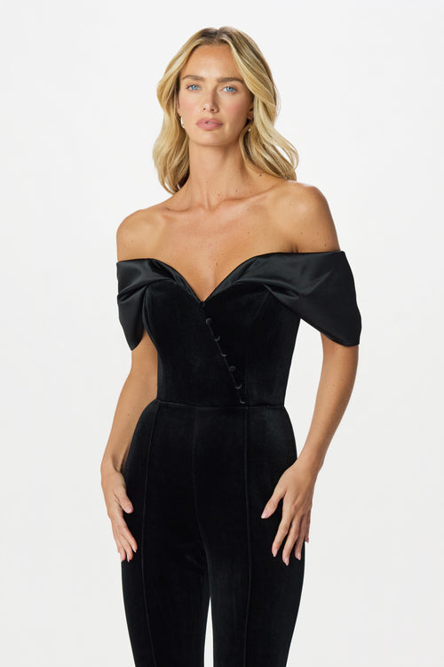 ANTONIA Velvet Jumpsuit in Black Position 2