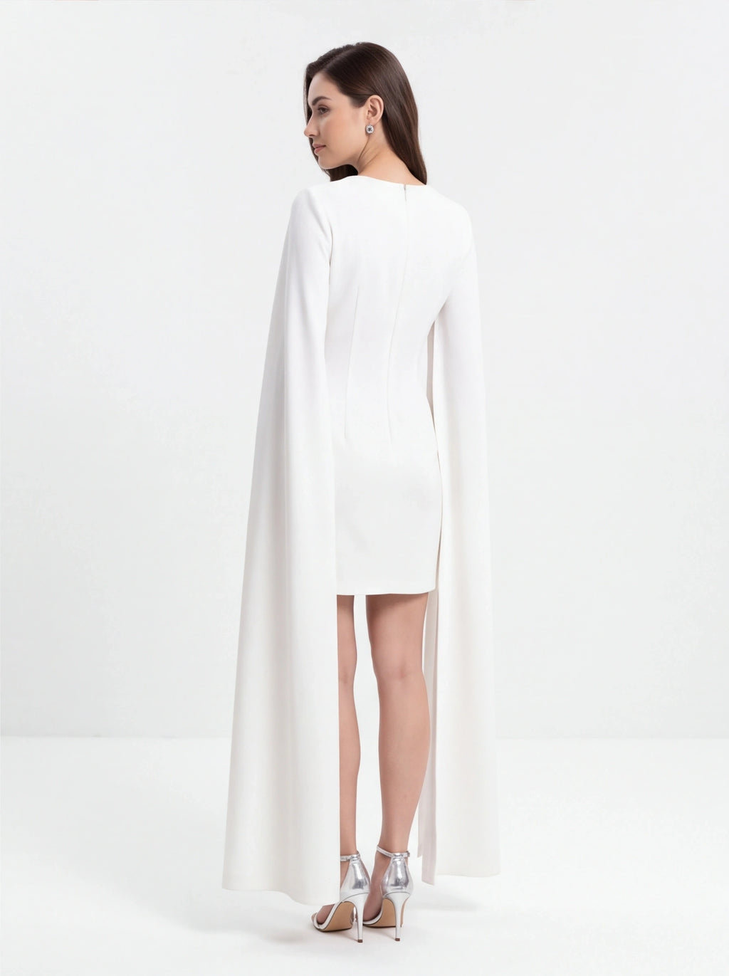 Avenyl TILLY Embellished White Mini Dress with Sparkling Details
