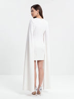Avenyl TILLY Embellished White Mini Dress with Sparkling Details
