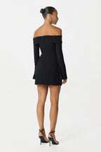 BONNIE Bardot Mini Dress in Black Position 2
