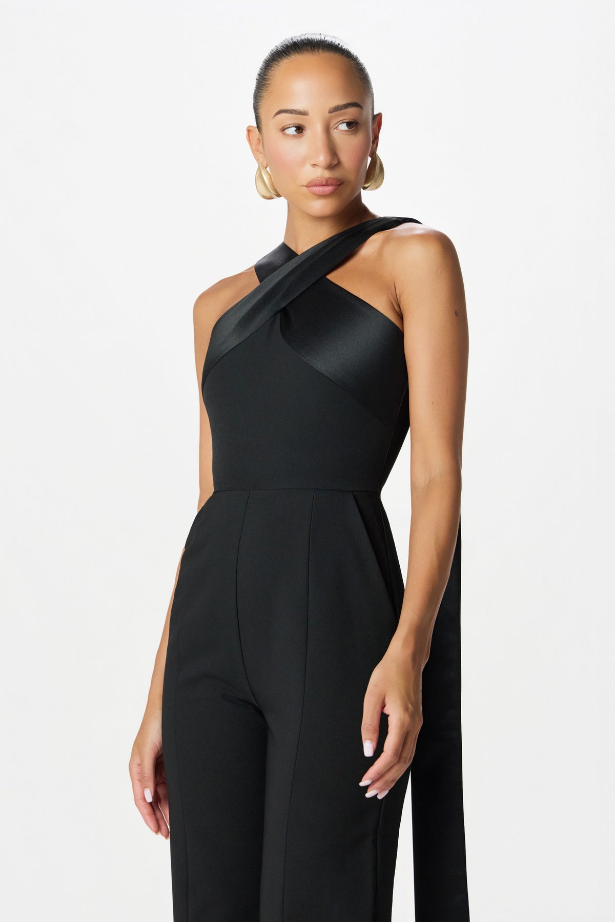 CHANTELLE Halter Neck Jumpsuit in Black Position 2
