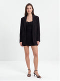 Avenyl Black Bandeau Mini Dress with Ruched Detail & Bodycon Fit