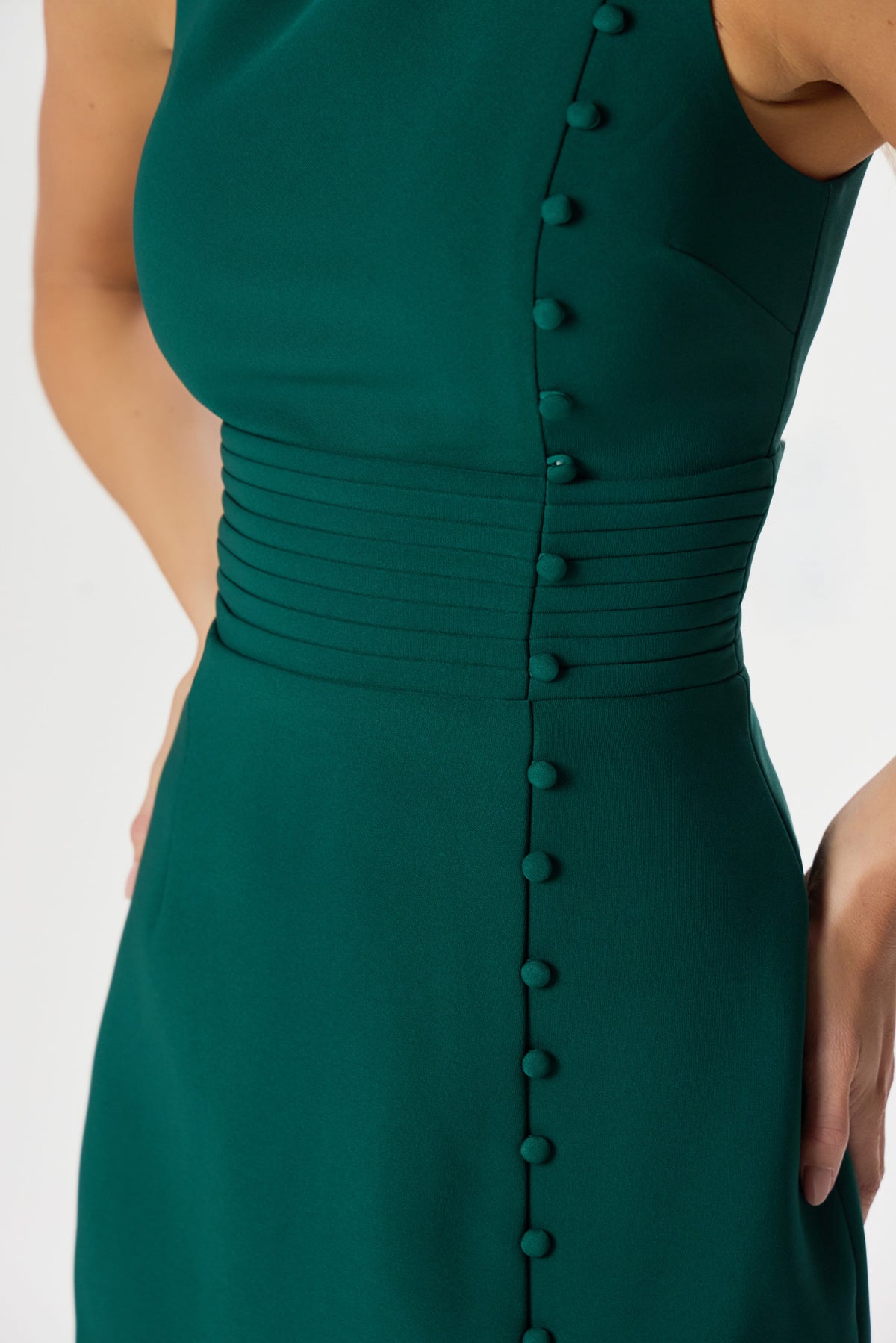 DANYA High Neck Mini Dress in Emerald Position 5
