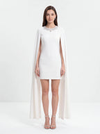 Avenyl TILLY Embellished White Mini Dress with Sparkling Details