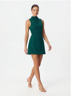 Avenyl DANYA High Neck Mini Dress, Emerald, Elegant Design
