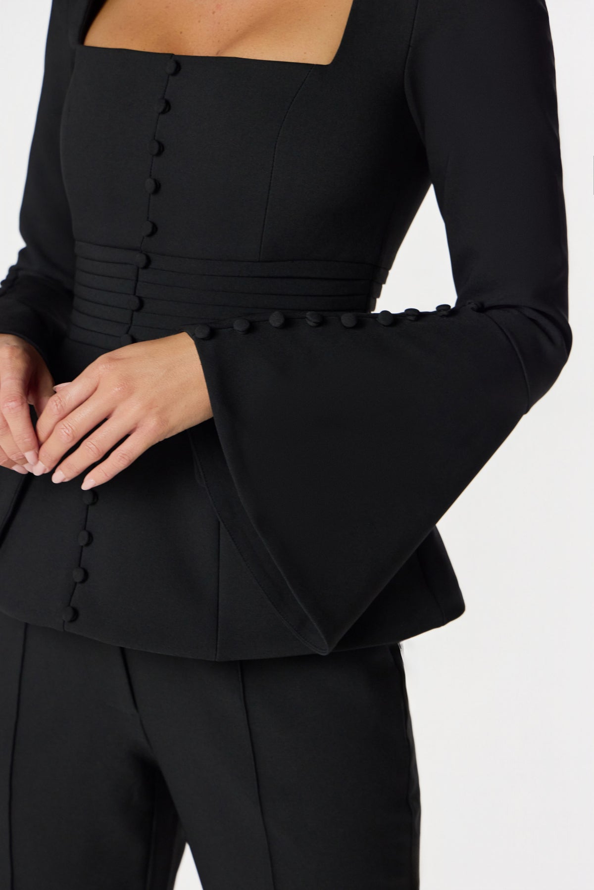 HARPER Peplum Blazer in Black Position 4