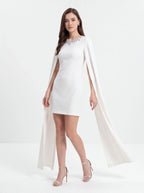 Avenyl TILLY Embellished White Mini Dress with Sparkling Details