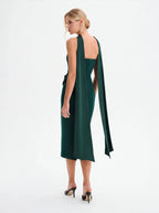 Avenyl ZENDEYA Bandeau Neck Midi Dress - Emerald, Elegant Fit