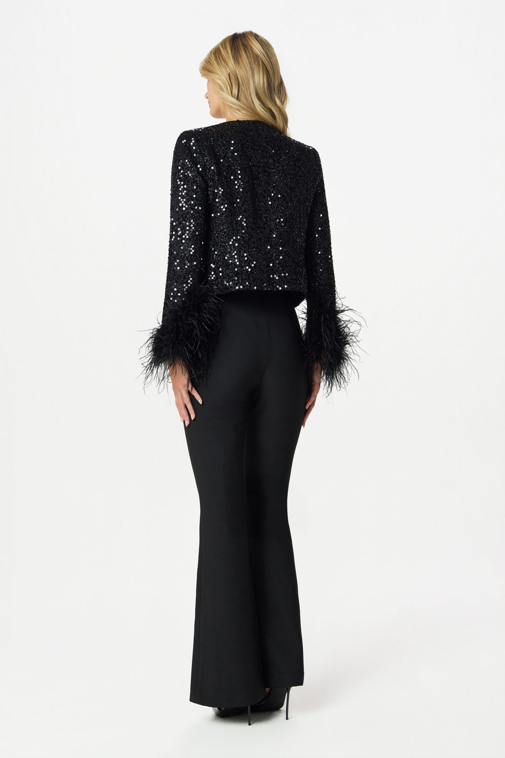 LARIA Boucle Feather Blazer in Black Position 6