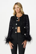 LARIA Boucle Feather Blazer in Black Position 1