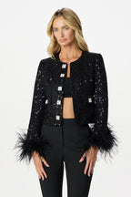 LARIA Boucle Feather Blazer in Black Position 1