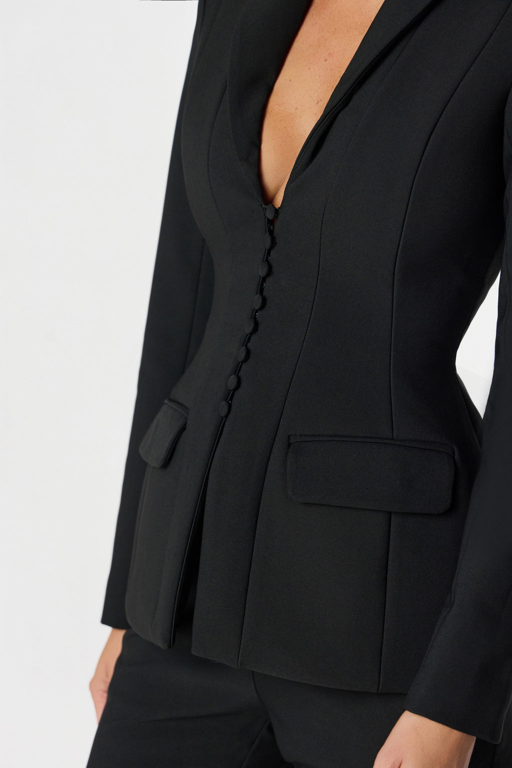 LEA Structured Corset Blazer in Black Position 4