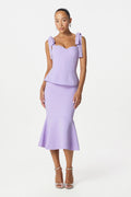 LEONA Peplum Midi Dress in Lilac Position 1