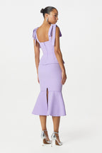 LEONA Peplum Midi Dress in Lilac Position 2
