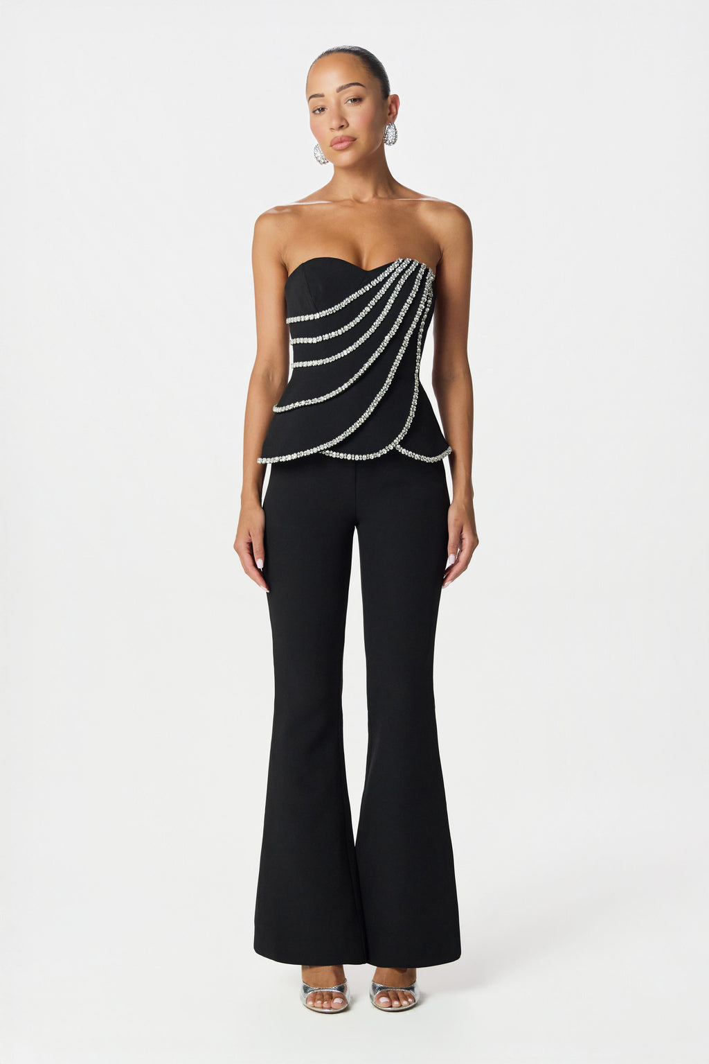 LEONORA Embellished Jumpsuit in Black Position 1