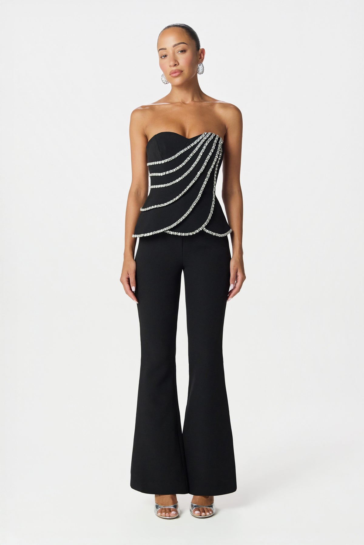 LEONORA Embellished Jumpsuit in Black Position 1