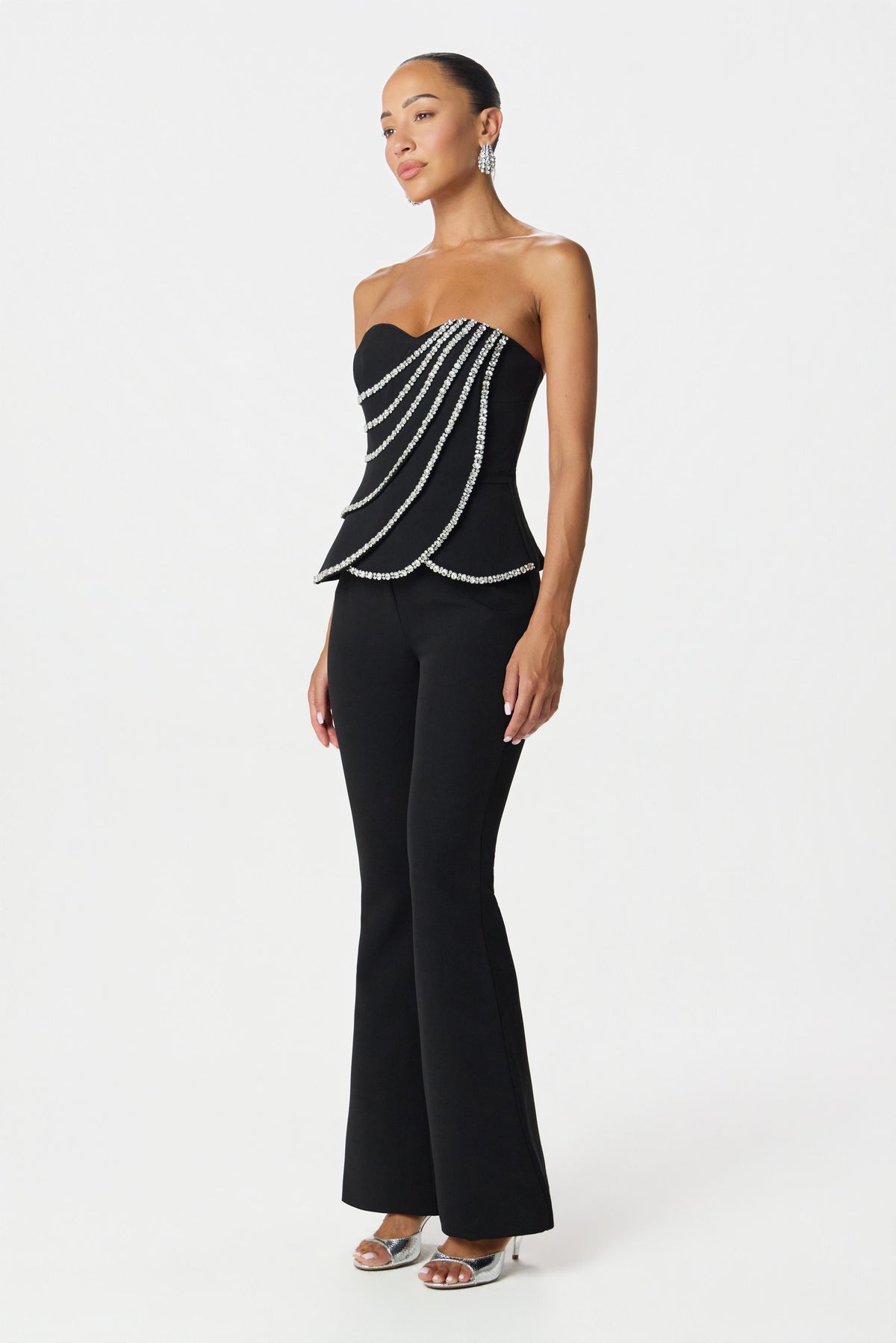 LEONORA Embellished Jumpsuit in Black Position 3