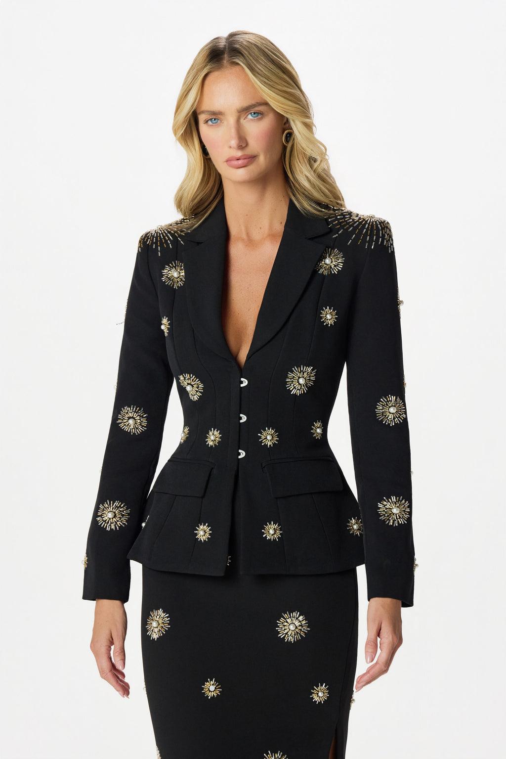 LOVISA Embellished Blazer in Black Position 2