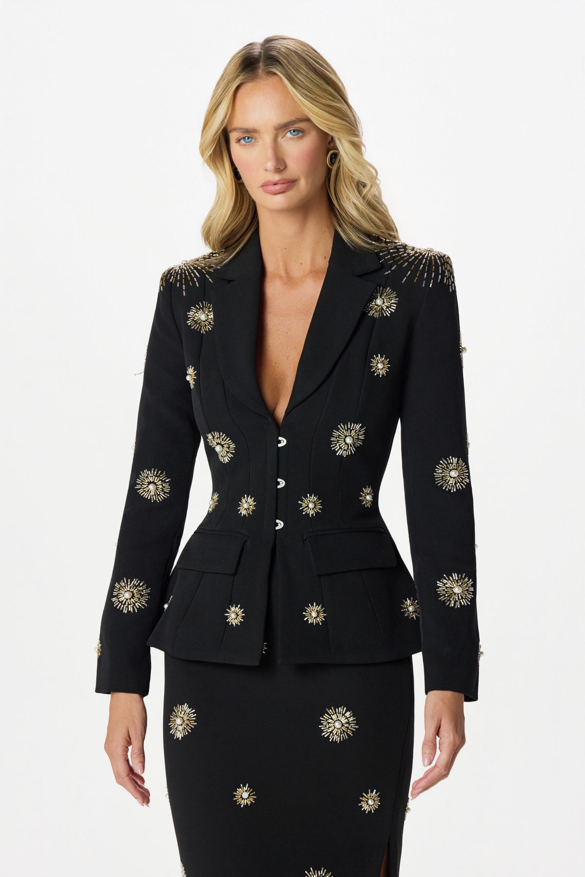 LOVISA Embellished Blazer in Black Position 2