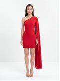 Avenyl KATIE Asymmetric Mini Dress - Elegant Red, Flattering Fit