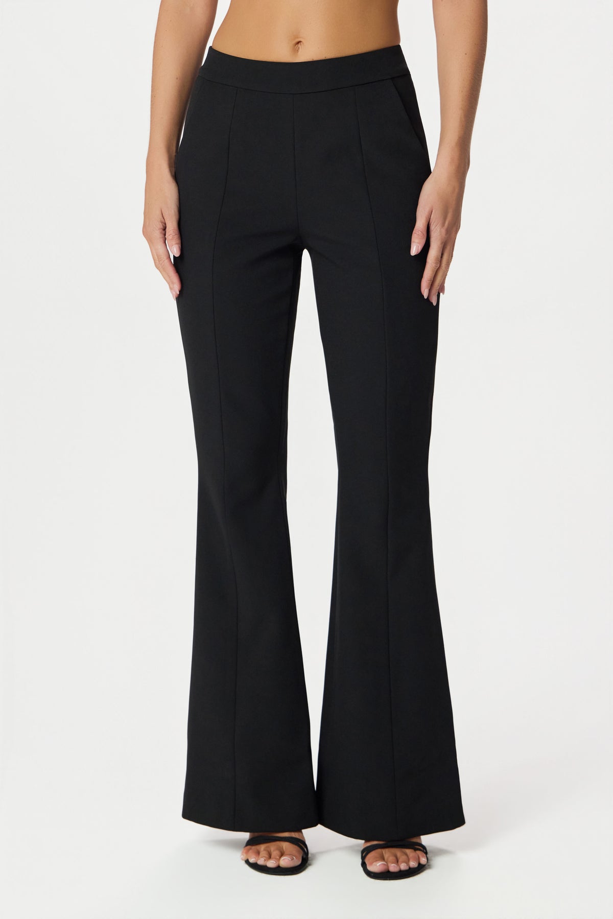 MACY Flared Trousers in Black Position 2