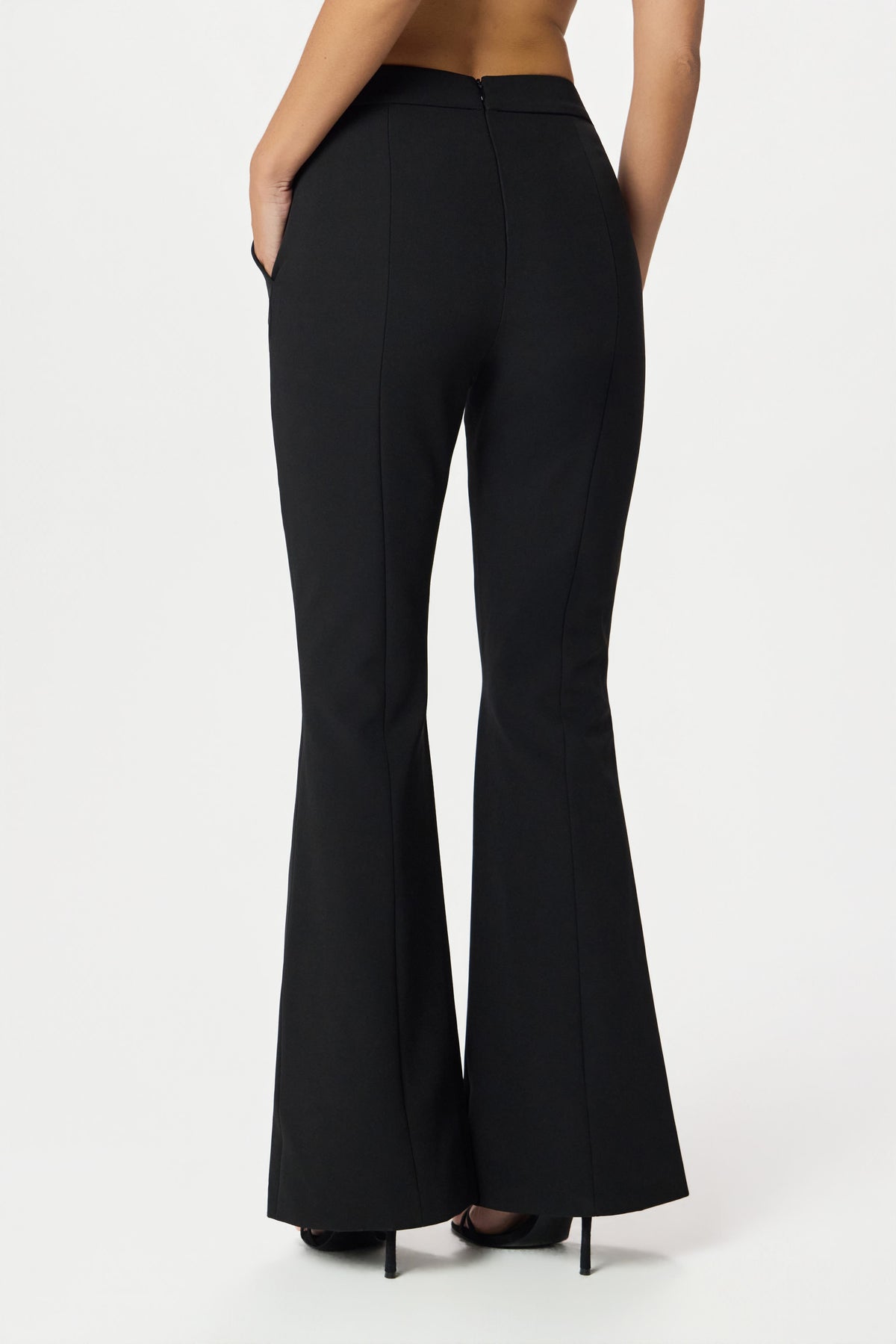 MACY Flared Trousers in Black Position 3