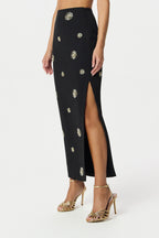MARCELLA Embellished Maxi Skirt in Black Position 1