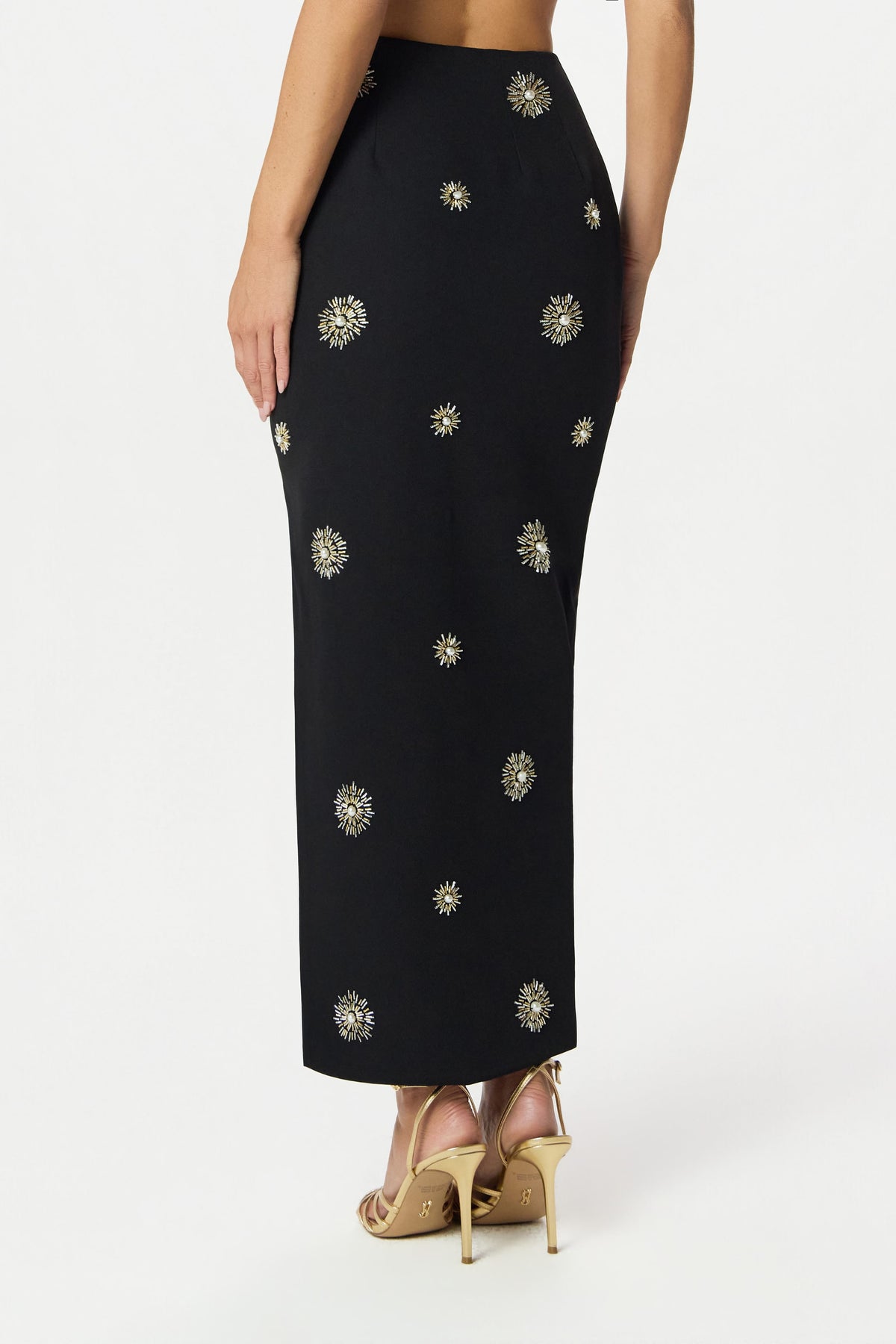 MARCELLA Embellished Maxi Skirt in Black Position 4