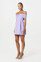 MILA Bardot Mini Dress in Lilac Position 3