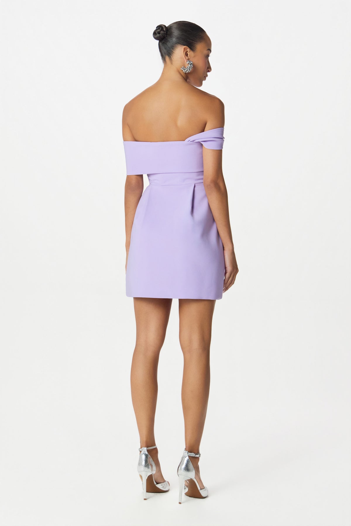 MILA Bardot Mini Dress in Lilac Position 5