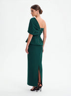 Avenyl GIOVANNA Asymmetric Maxi Dress - Emerald, Elegant Fit