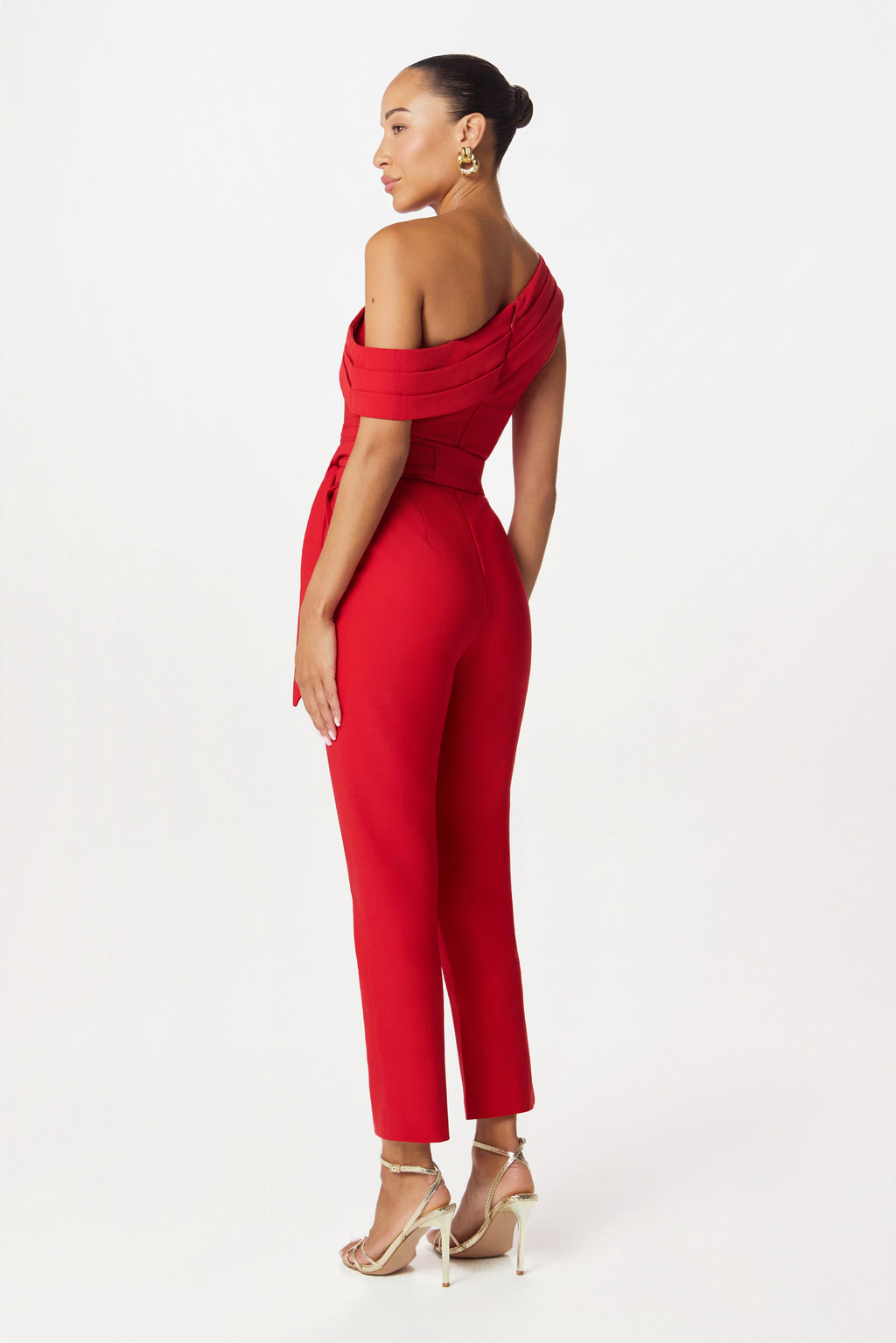 SOFIE Asymmetric Jumpsuit in Red Position 5