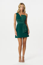 SOPHIA Bow Mini Dress in Emerald Position 1